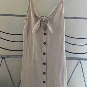 Linen dress, Tie front